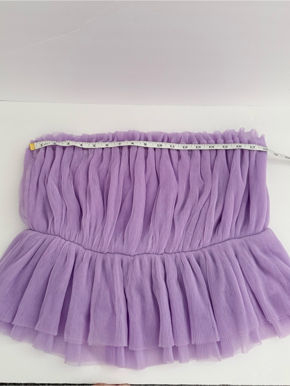Pink Lily Lavender Tulle Ruffle Strapless Tube Top L - Picture 5 of 5